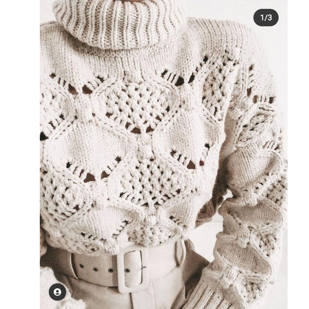 Zara Cable Knit Sweater With Buttons Bloggers Favorite - Picture 7 of 16